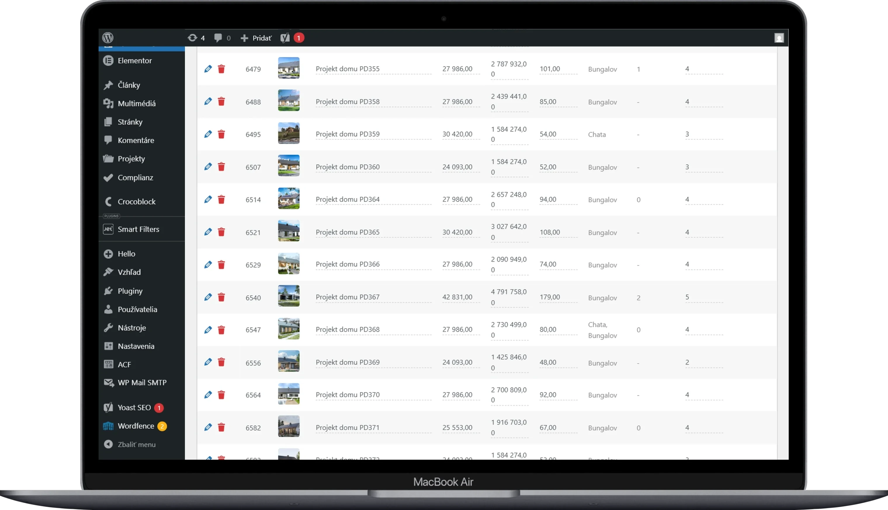 Ukážka custom administračného panelu s dashboardom a prehľadom dát