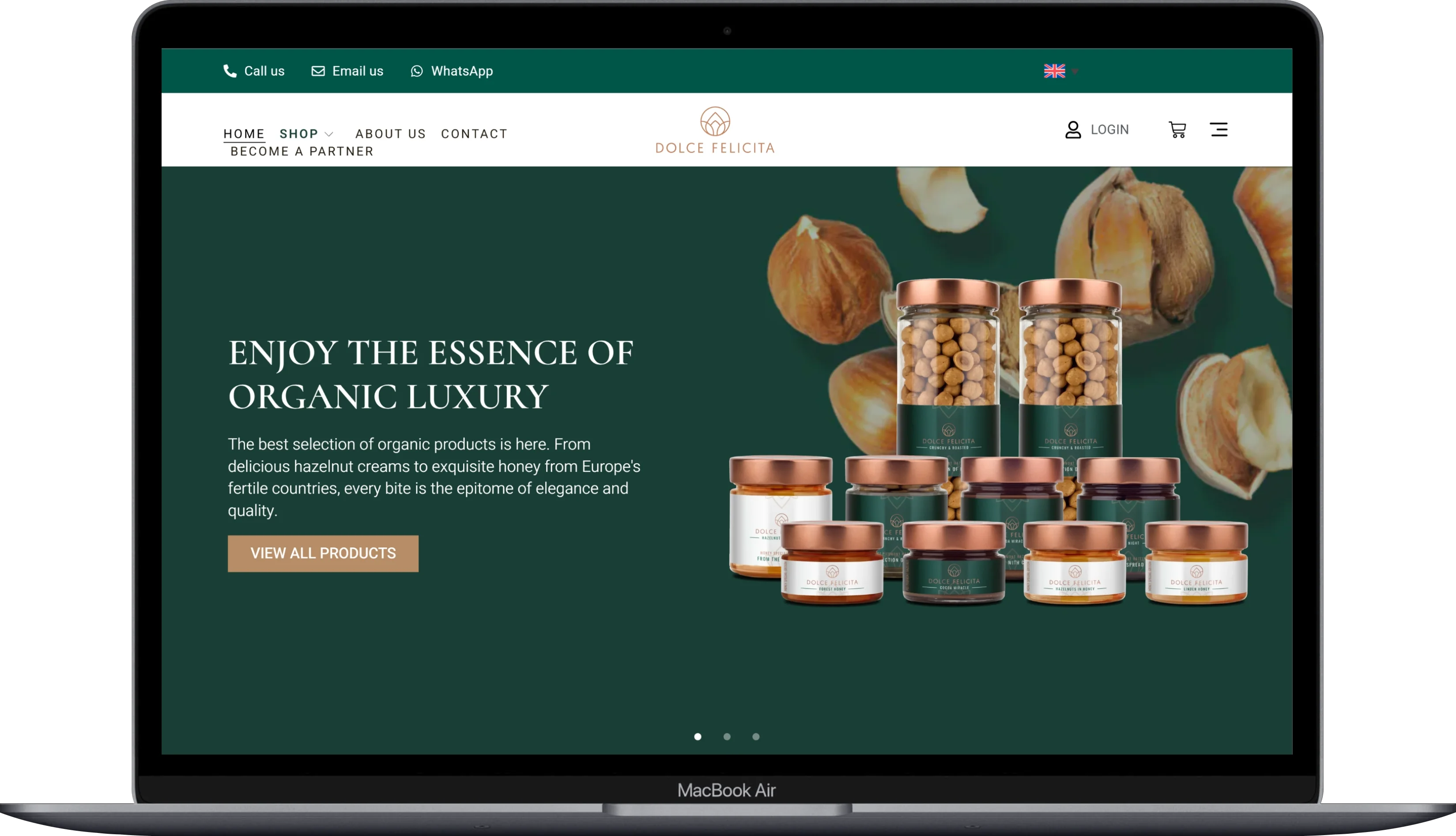 Ukážka B2B e-shopu Dolce Felicita s veľkoobchodným objednávkovým systémom